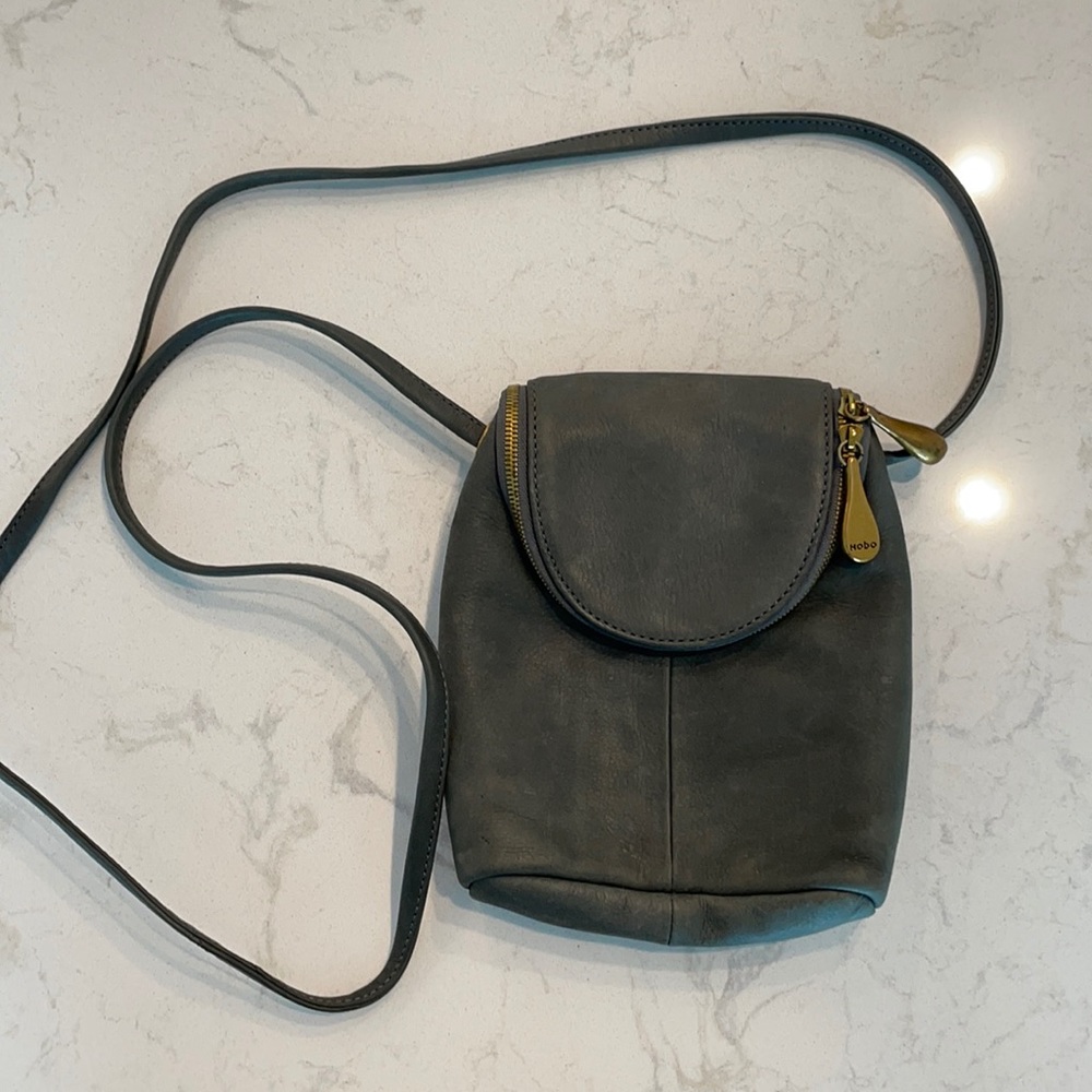 HOBO Charcoal Leather Bag
